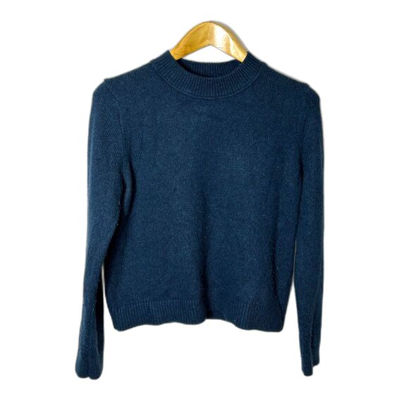 Banana Republic Deep Teal Blue Cotton Blend Crewneck LS Sweater Size M - Picture 3 of 9